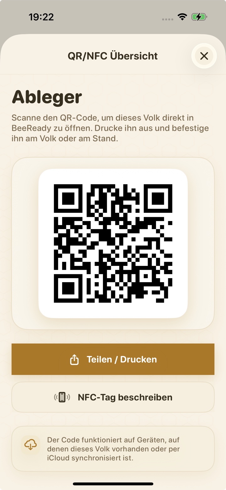 QR and NFC access for a colony in BeeReady